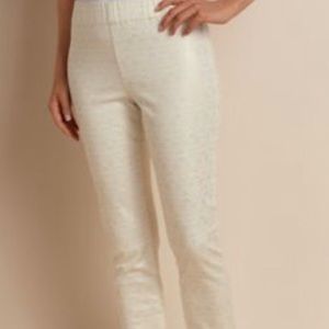 Soft Surroundings Ivory Gold Midas Touch damask pants sz petite large PL